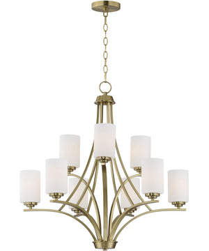 Deven 9-Light Chandelier Satin Brass