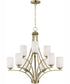 Deven 9-Light Chandelier Satin Brass