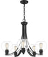 Pruitt 5-light Chandelier Matte Black