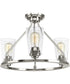 Debut 3-Light Semi-Flush Convertible Brushed Nickel