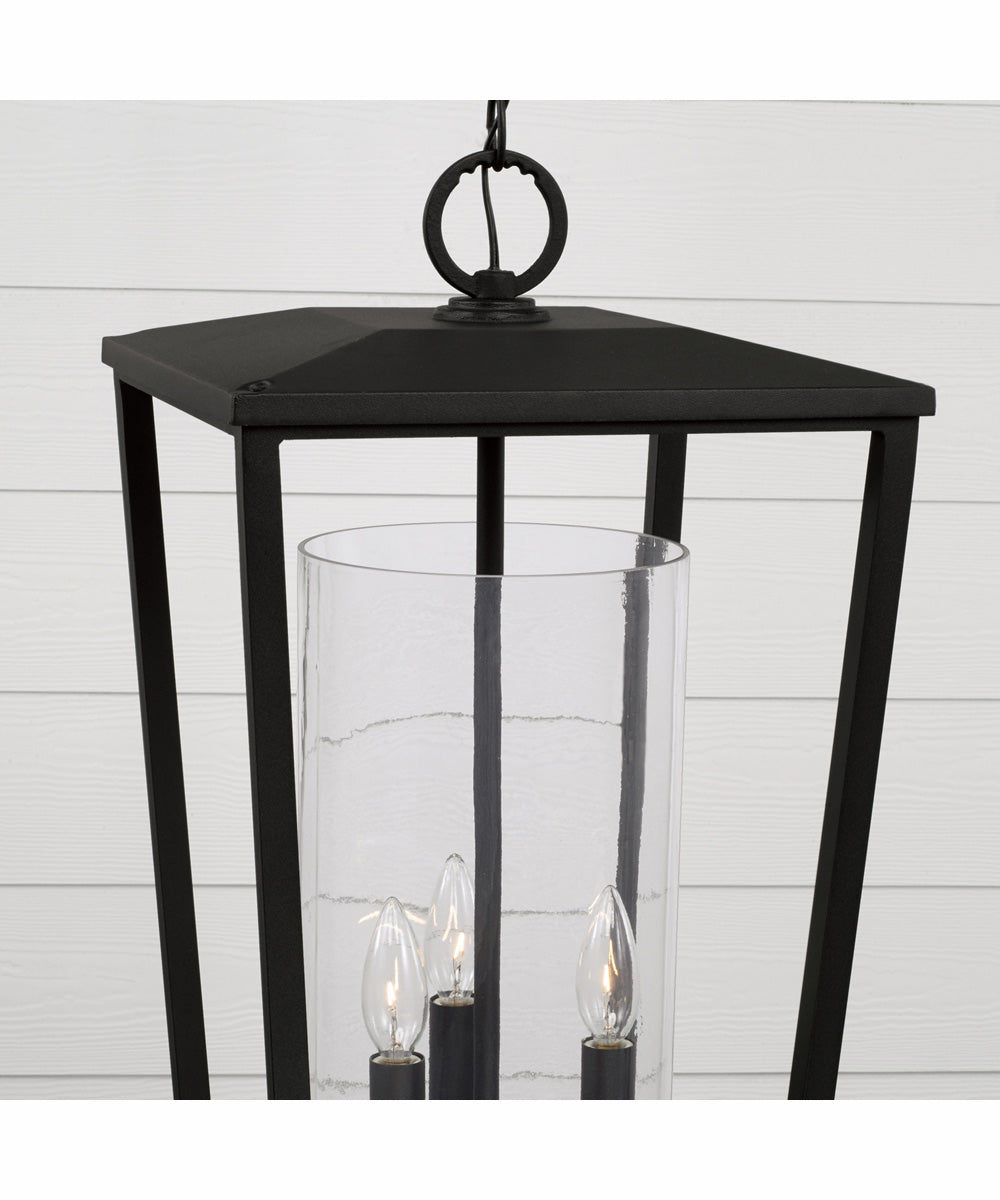Elliott 3-Light Outdoor Hanging-Lantern Rain or Shine - Black