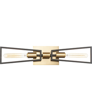 Wings 2-Light Wall Sconce Black / Satin Brass