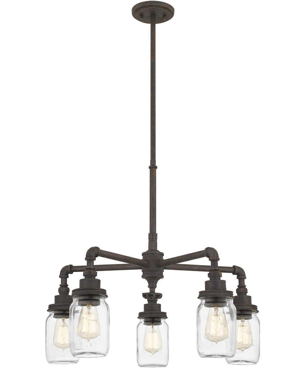 Squire 5-light Chandelier Rustic Black