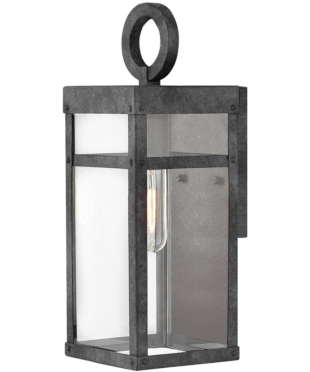 Porter 1-Light LED Extra Small Outdoor Wall Mount Lantern in Aged Zinc