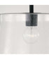Baker 1-Light Dual-Mount Pendant/Semi-Flush Mount Matte Black