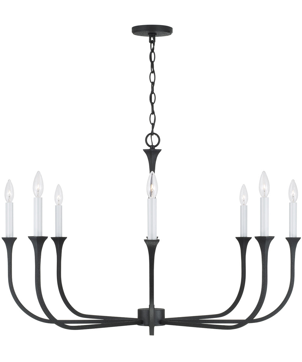 Decklan 8-Light Chandelier Black Iron