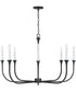 Decklan 8-Light Chandelier Black Iron