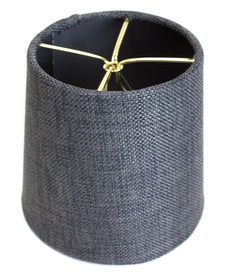 6"W x 5"H Granite Gray Burlap Drum Shade
