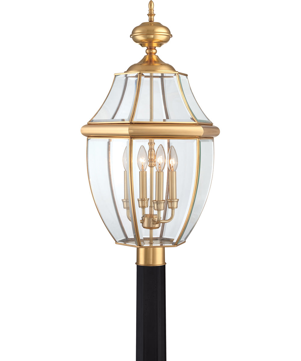 Newbury Extra Large 4-light Outdoor Post Light Polished Brass