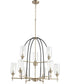 32"W Espy 9-light Chandelier Noir w/ Aged Brass