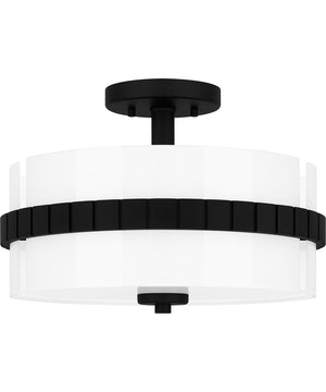 Quoizel Semi-Flush Mount Medium 2-light Semi Flush Mount Matte Black