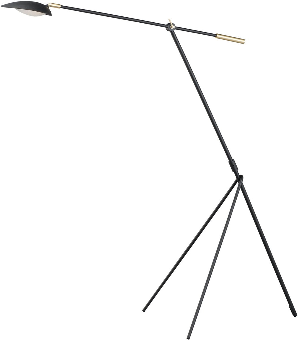 61"H Scan LED 1-Light Floor lamp Black / Satin Brass