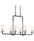 38"W Sherwood 6-Light Pendant Iron Black / Brushed Nickel Accents