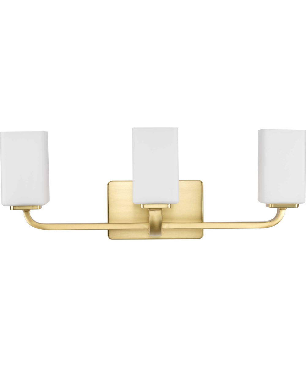 Cowan 3-Light Modern Etched Opal Glass Bath Vanity Light Satin Brass
