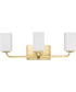 Cowan 3-Light Modern Etched Opal Glass Bath Vanity Light Satin Brass