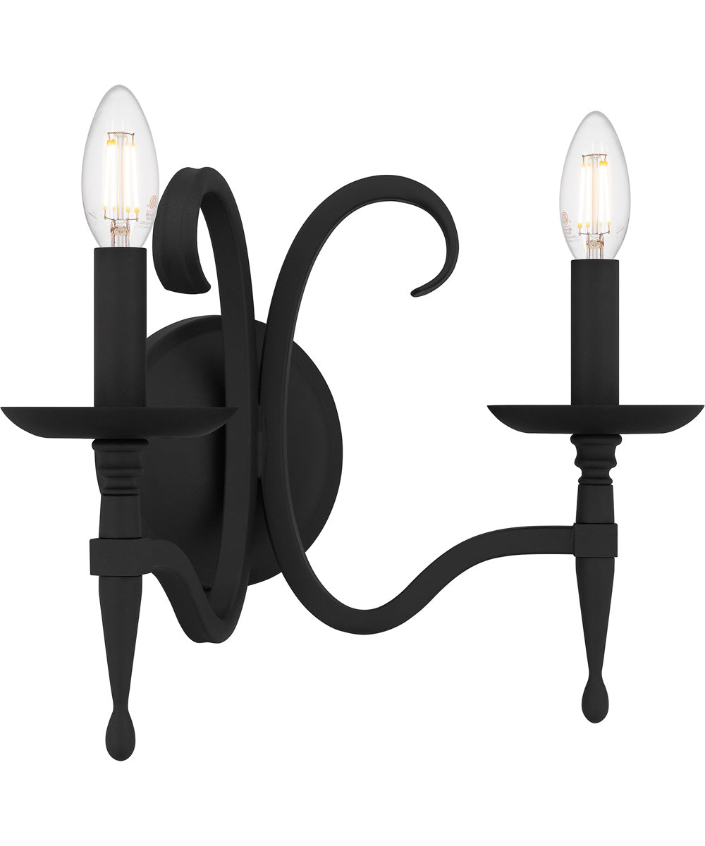 Octavia Small 2-light Wall Sconce Earth Black
