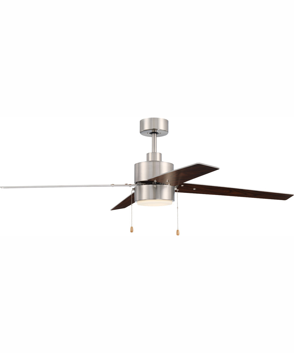 52" Terie 1-Light Ceiling Fan Brushed Polished Nickel