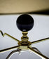 Black Ceramic Ball Lamp Finial 2"h, Polished Brass Base