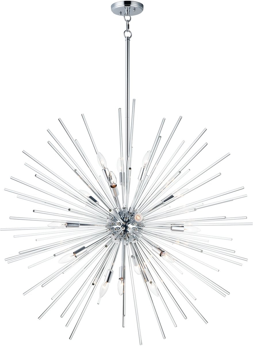 40"W Polaris 16-Light Pendant Polished Chrome