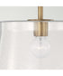 Baker 1-Light Dual-Mount Pendant/Semi-Flush Mount Ceiling Light Aged Brass
