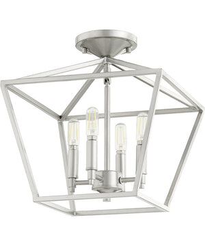 13"W Gabriel 4-light Ceiling Flush Mount Classic Nickel