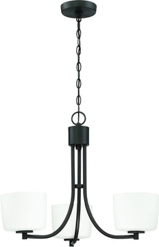 22"W Clarendon 3-Light Chandelier Aged Bronze Brushed