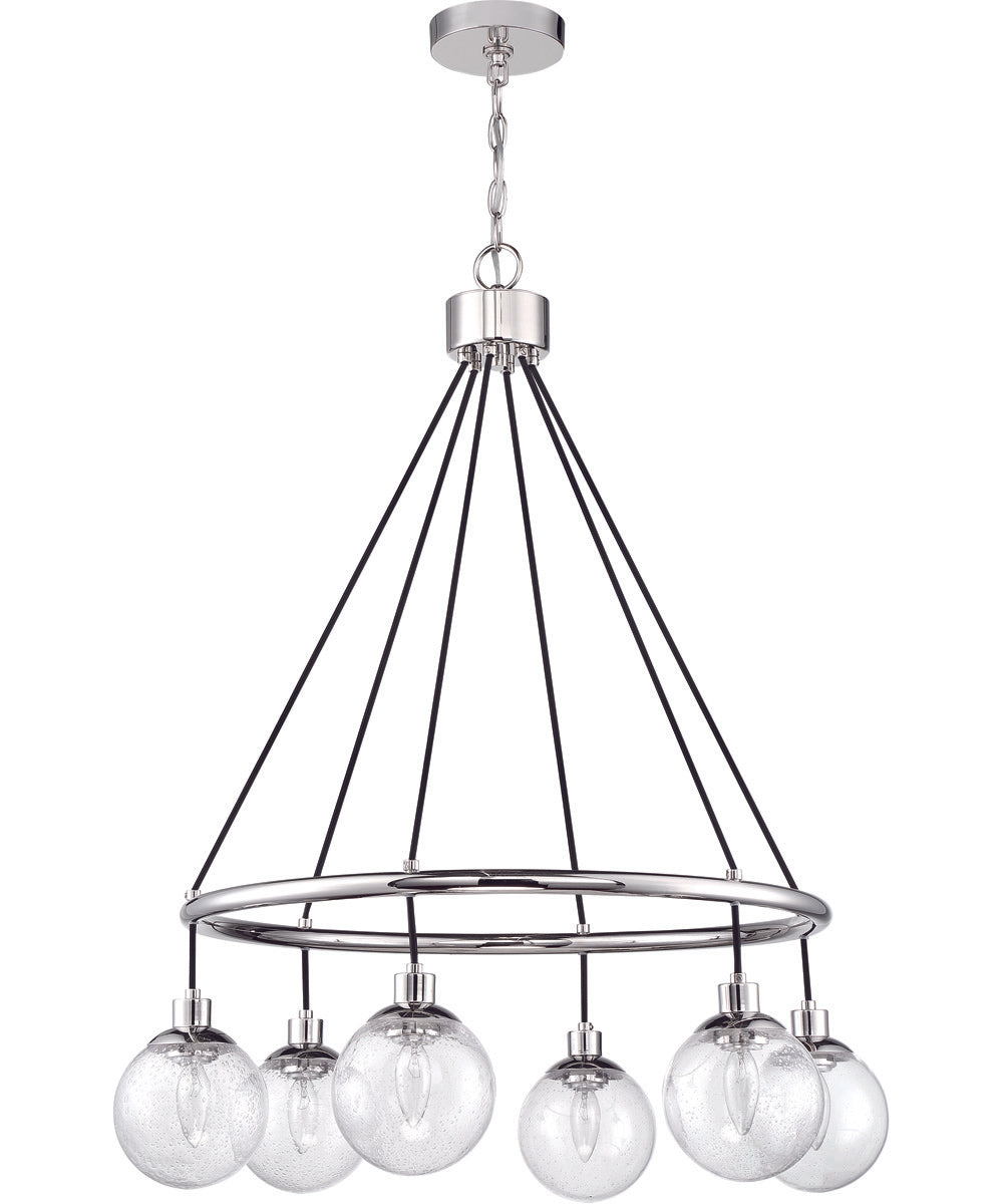 Que 6-Light Chandelier Chrome