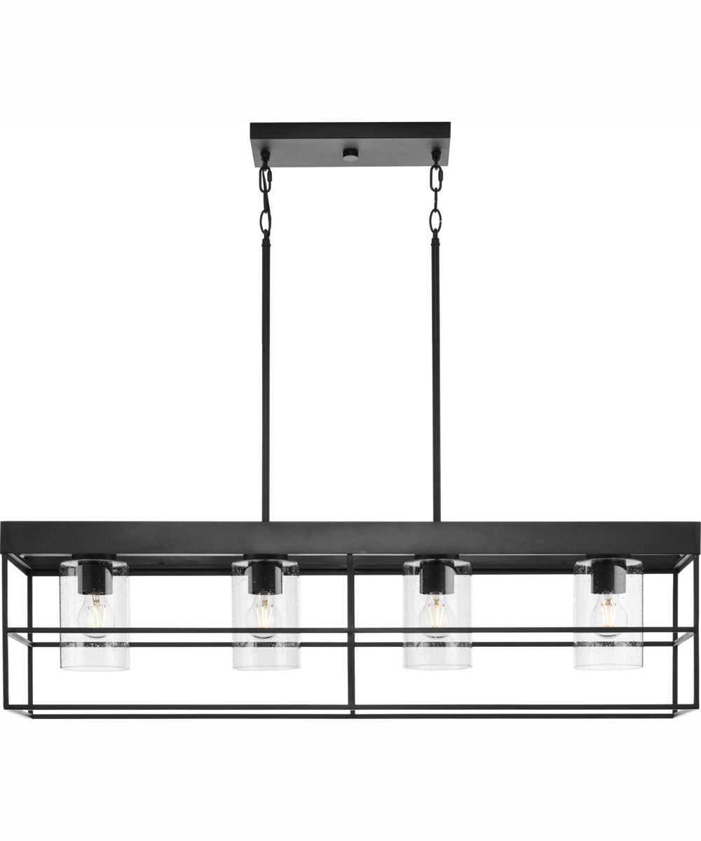 Burgess 4-Light Modern Farmhouse Island Light Matte Black