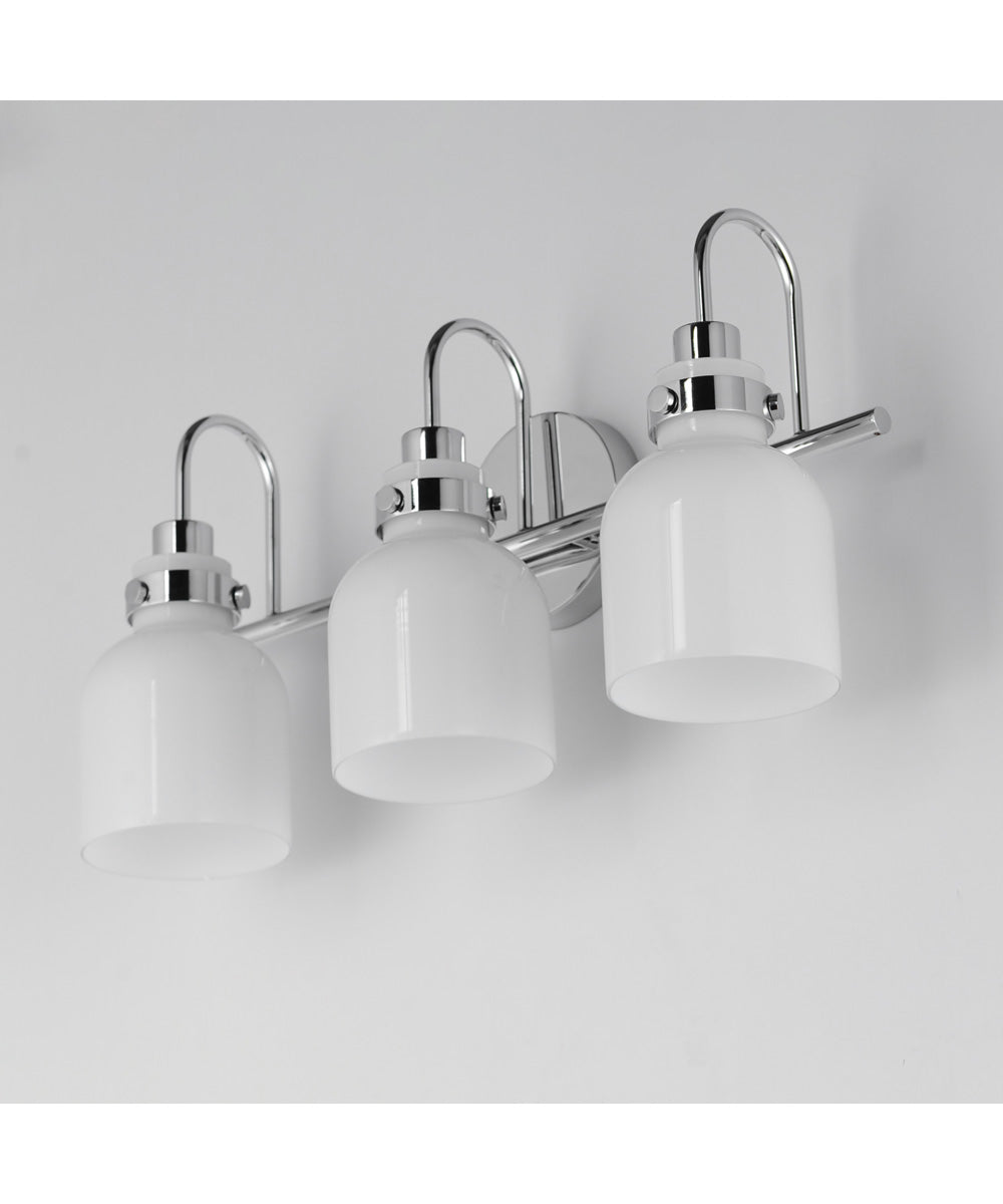 Milk 3-Light Bath Vanity Polished Chrome