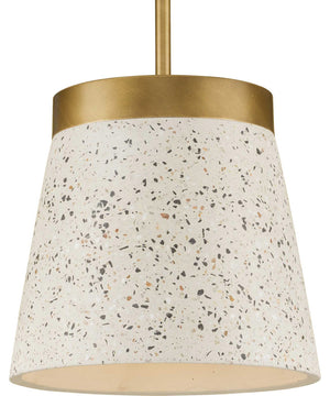 Terrazzo 1-Light Sand Terrazzo Hanging Pendant Light Distressed Brass