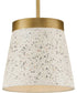 Terrazzo 1-Light Sand Terrazzo Hanging Pendant Light Distressed Brass