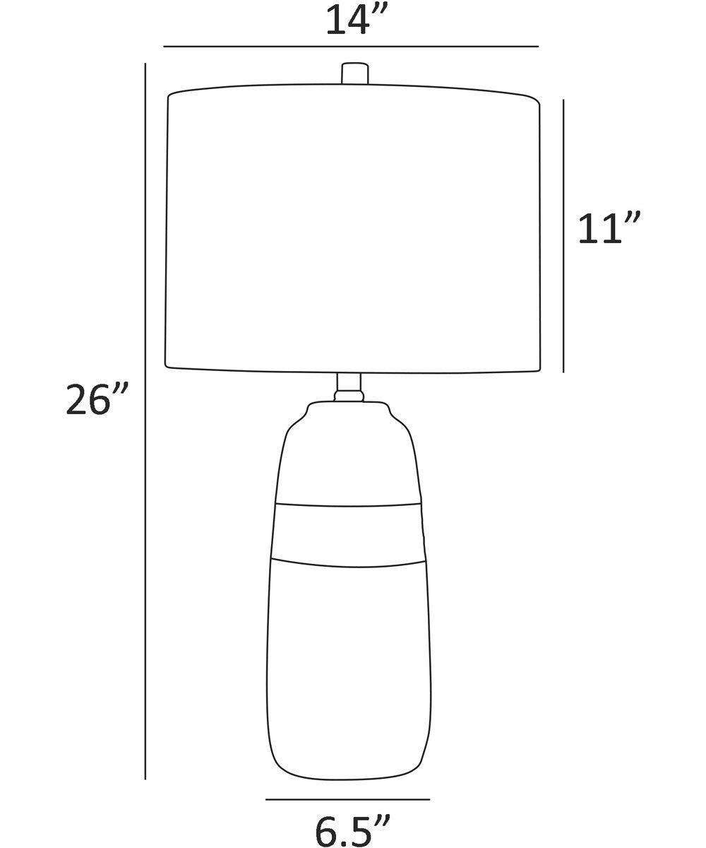 Paiva 1-Light Table Lamp 2-Tone Ceramichrome/ Oatmeal Linen Shade