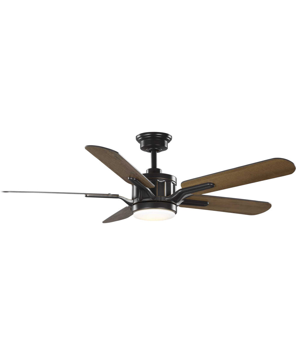 Claret 5-Blade Reversible Antique Wood/Chestnut 54-Inch LED Transitional Ceiling Fan Oil Rubbed Bronze