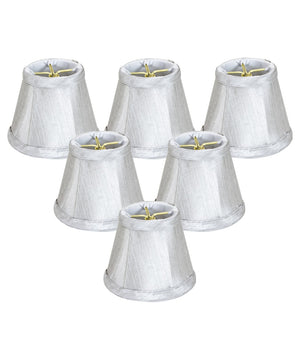 5"W x 4"H Set of 6 Gray Stretch Clip-On Candlelabra Clip-On Lamp shade
