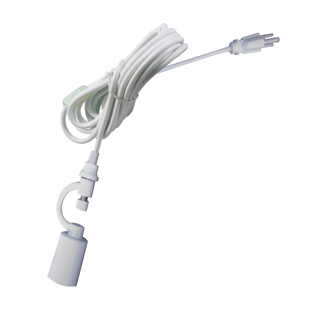16"W 1 Light Swag Plug-In Pendant  White Shade White Cord