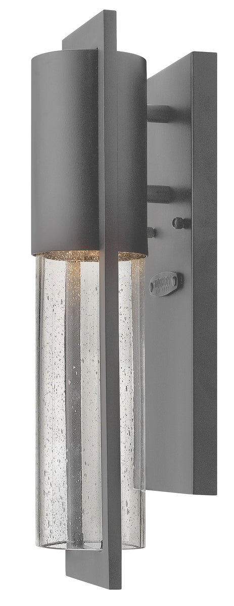 16"H Shelter 1-Light LED Mini Outdoor Wall Light in Hematite