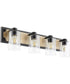4-light Bath Vanity Light Noir w/ Driftwood finish