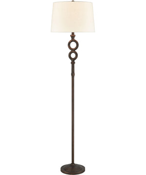Hammered Home Floor Lamp Bronze/a Natural Linen Shade