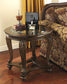 26"H Norcastle Round End Table Dark Brown
