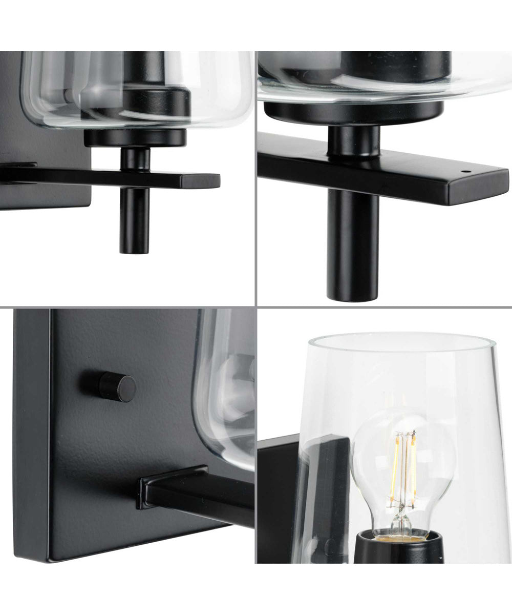 Calais 1-Light New Traditional Clear Glass Bath Vanity Light Matte Black