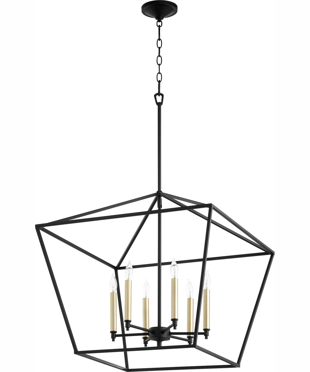 Gabriel 6-light Nook Chandelier Textured Black