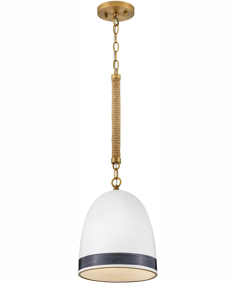 Nash 1-Light Small Pendant in Heritage Brass with Black accents
