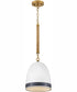 Nash 1-Light Small Pendant in Heritage Brass with Black accents