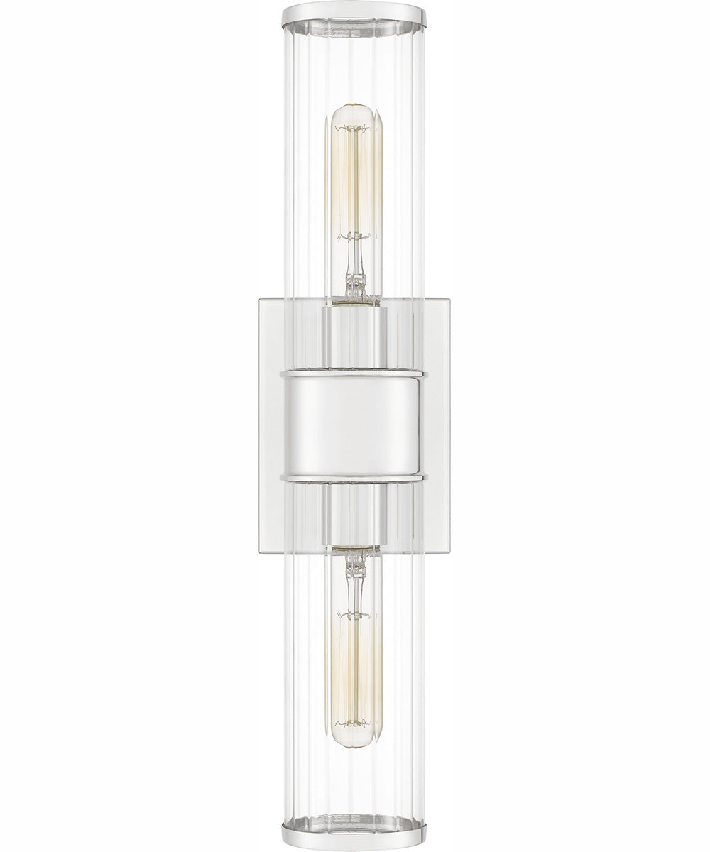 Quoizel Wood Small 2-light Wall Sconce Polished Nickel