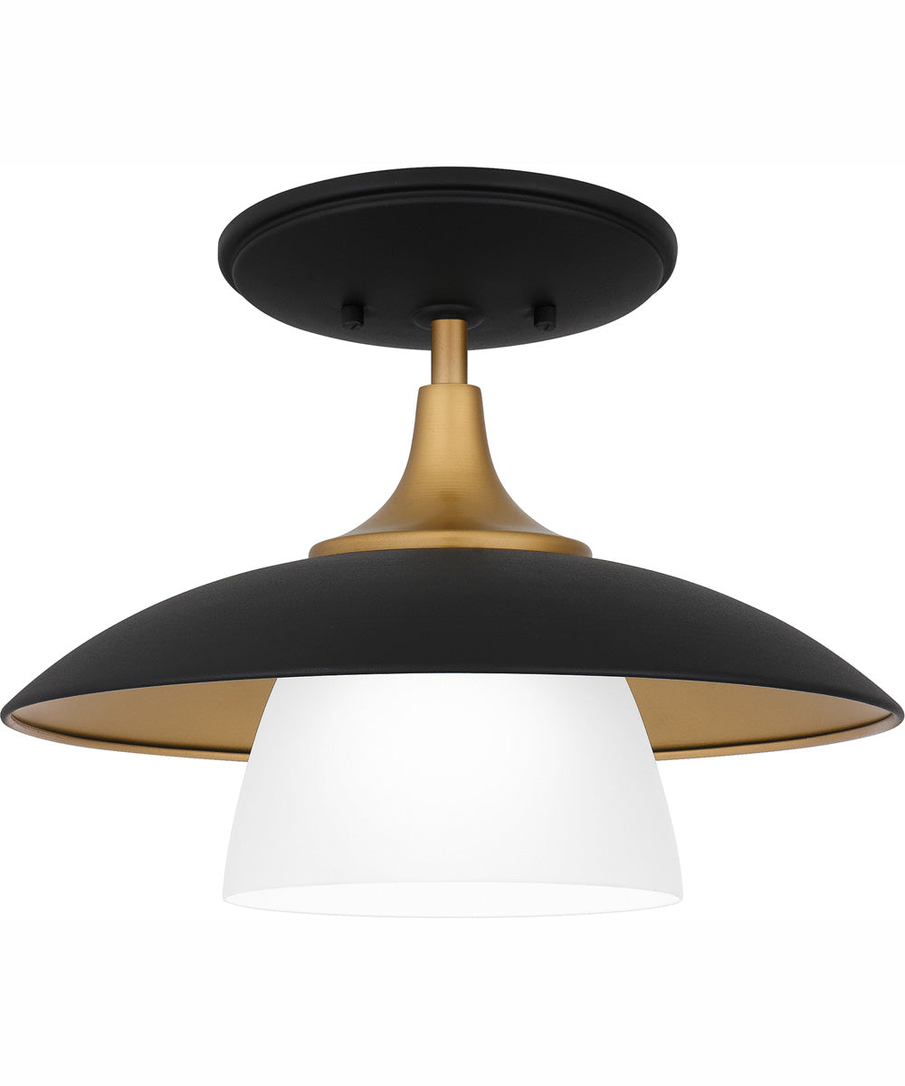 Fayette Small 1-light Semi Flush Mount Earth Black