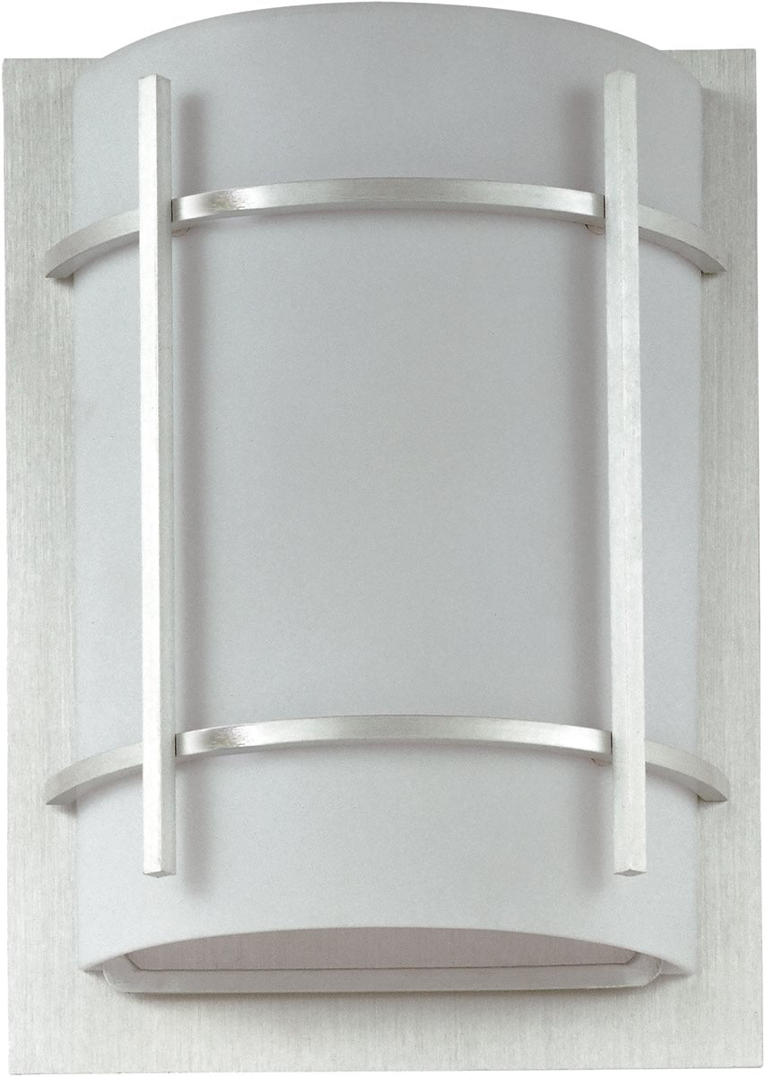 12"H Luna 1-Light Outdoor Wall Lantern Brushed Metal