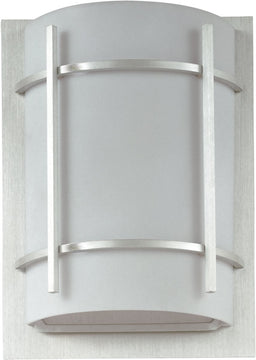 12"H Luna 1-Light Outdoor Wall Lantern Brushed Metal