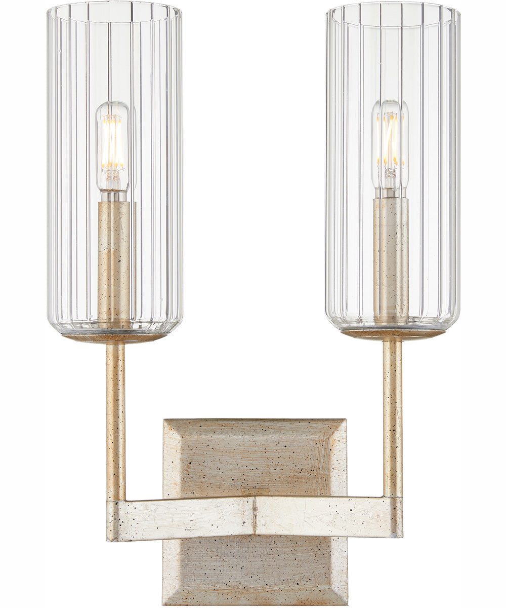 Merrick 2-light Wall Mount Light Fixture Aged Silver Leaf