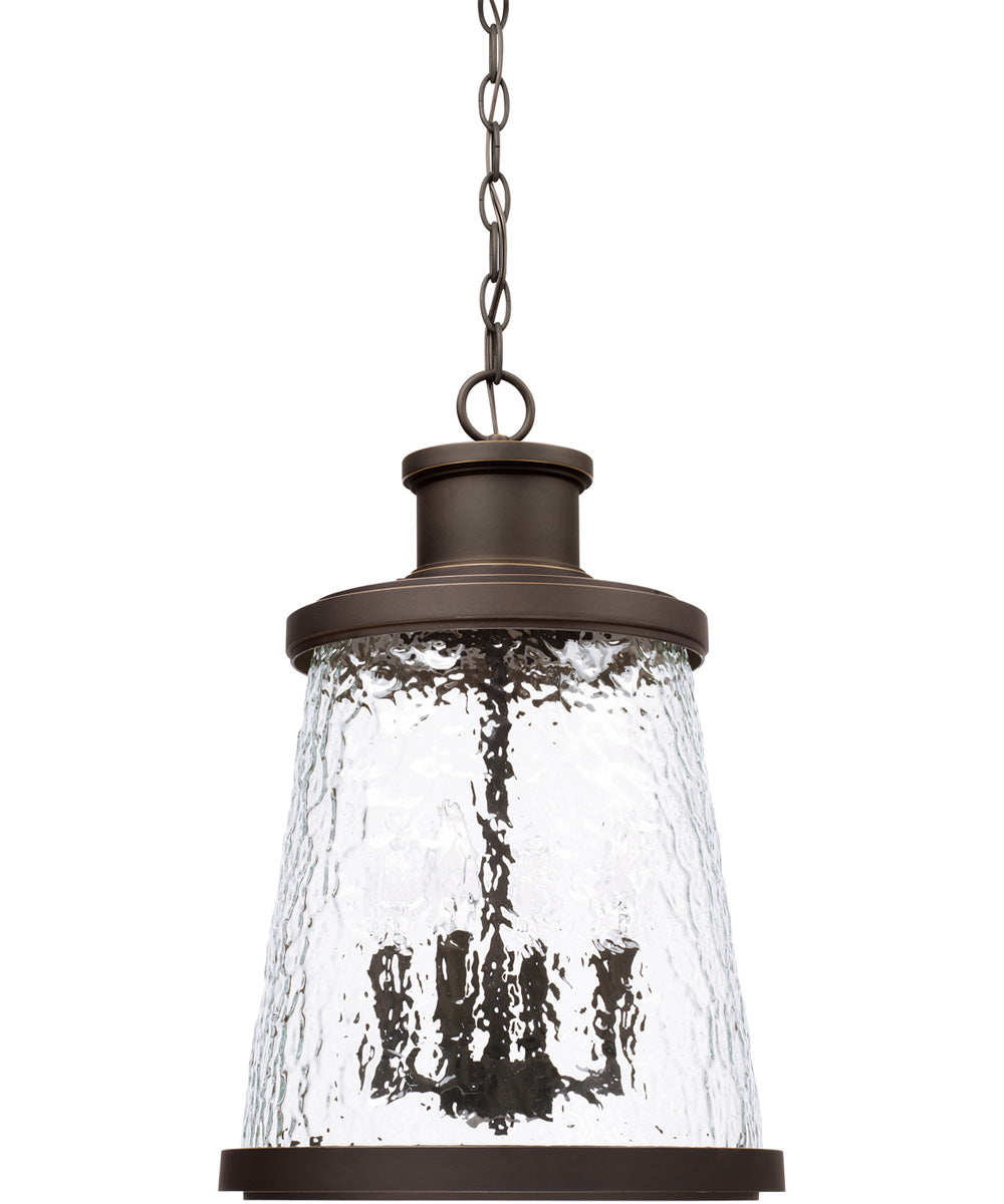 Tory 4-Light Outdoor Hanging Rain or Shine - Oiled Bronze with Clear Organic Glass