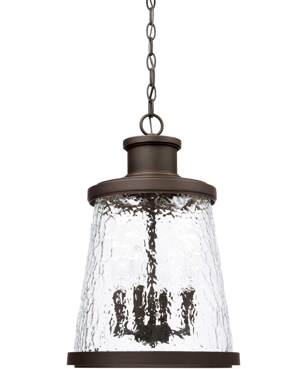 Tory 4-Light Outdoor Hanging In Oiled Bronze With Clear Organic Glass